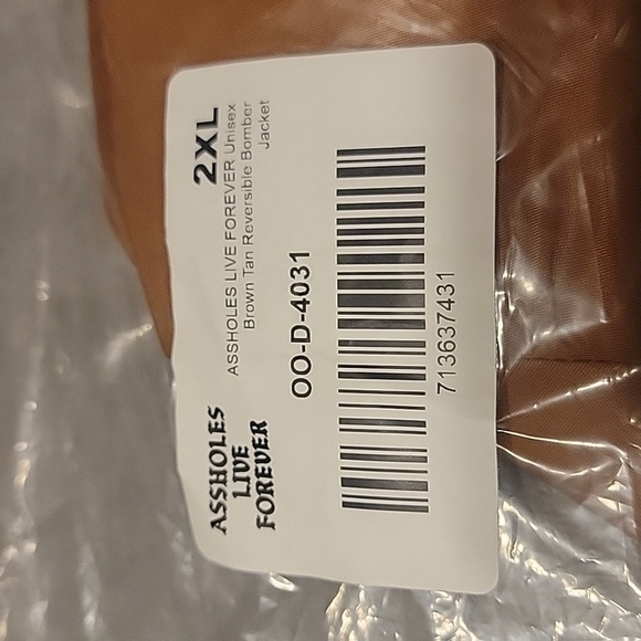 NWT Assholes Live Forever Brown Tan Reversible Bomber Jacket ALF Unisex Size 2XL - Picture 9 of 15